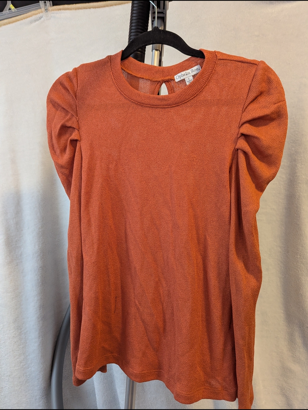 Ophelia & Rose Women's Rust Long-Sleeve Puff-Sleeve Top